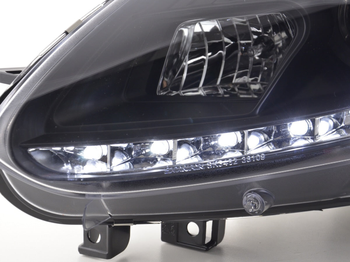 Scheinwerfer Set Daylight LED Tagfahrlicht Fiat Punto Evo 09-11 schwarz Scheinwerfer Set Daylight LED Tagfahrlicht Fiat Punto Evo 09-11 schwarz